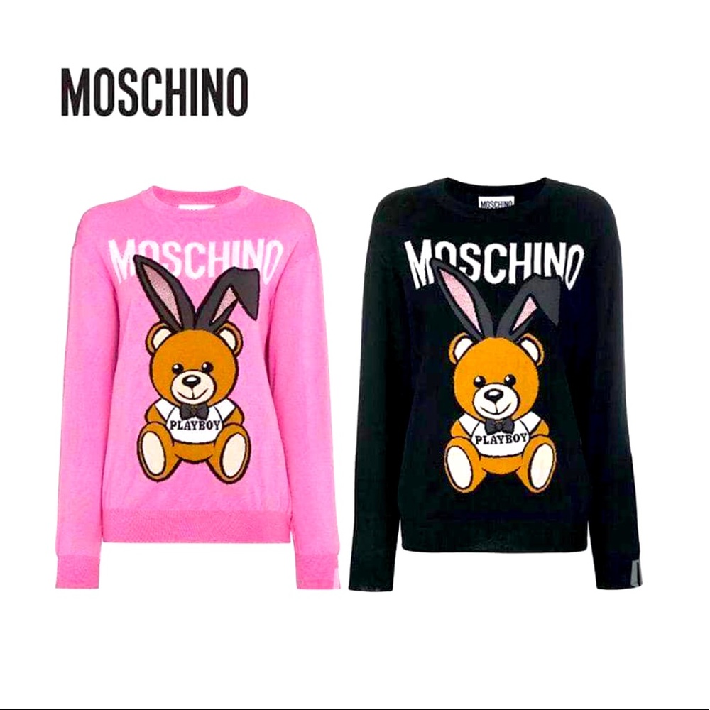 Blue Moschino Bunny Bear Sweater